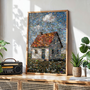 Mosaïque photo de maison: créez une image composée de nombreuses photos de chantier