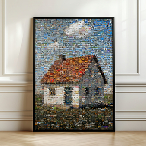 Mosaïque photo de maison: créez une image composée de nombreuses photos de chantier