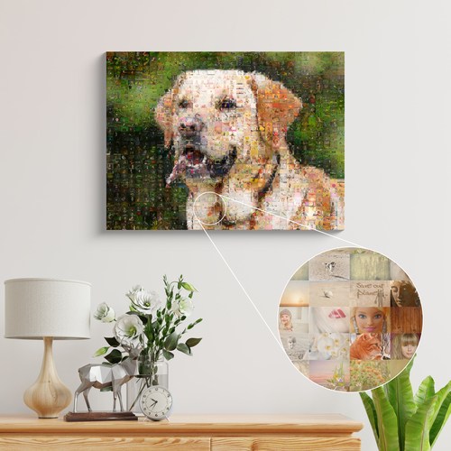 Créez un portrait mosaïque chien personnalisé