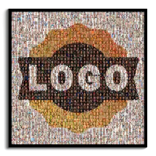 Logo d'entreprise en mosaïque de photos pour bureaux et événements