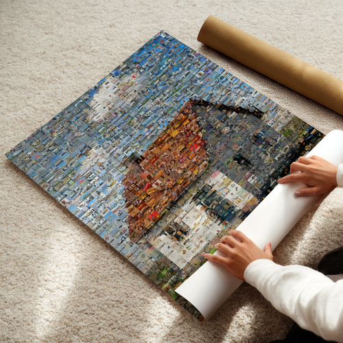Mosaïque photo de maison: créez une image composée de nombreuses photos de chantier