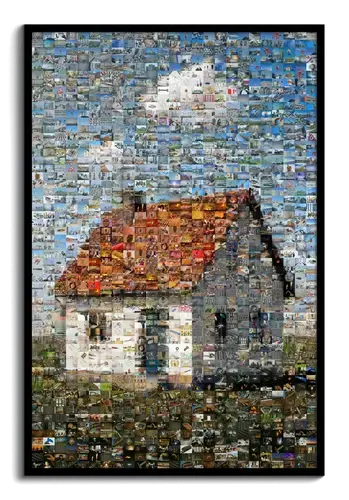 Mosaïque de construction: photo souvenir