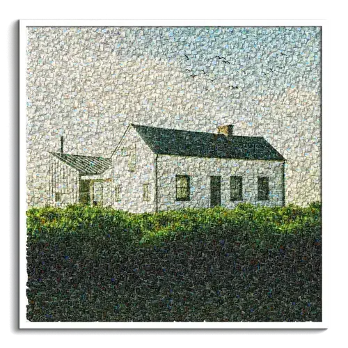 Mosaïque de construction: photo souvenir