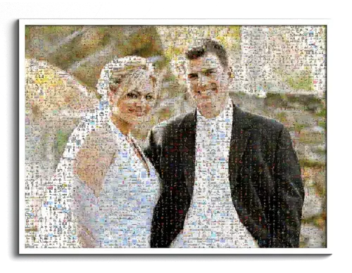 Mosaïque photo personnalisée - Cadeau de mariage unique pour votre maison